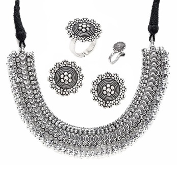 Oxidised Silver Jewellery Set
